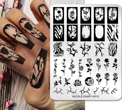 New Flower Leaves Nail Stamping Plates