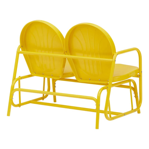Mainstays Retro Teal Outdoor Steel Glider Loveseat