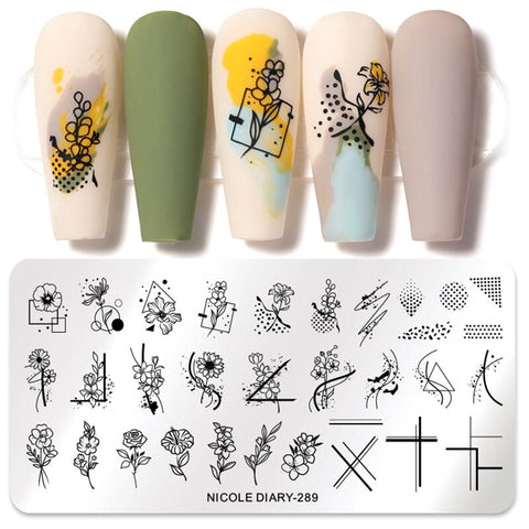 New Flower Stripe Design Stamping Plates
