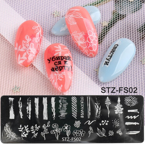 New Nail Stamping Lace Petals