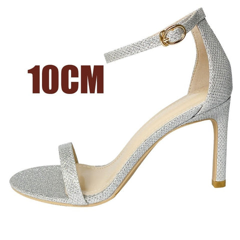 Women Open Toe Ankle Strap Stiletto Heel