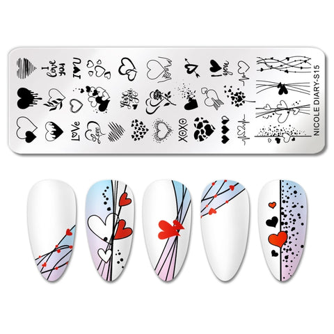 New Marble Abstract Geometry Nail Stamping Plates