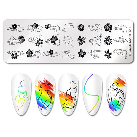Girl Love Heart Printing Stencil Manicuring Art