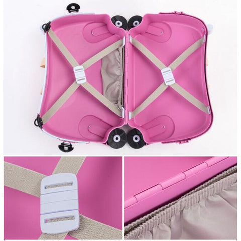 Ride-on Suitcase on wheels for kids Carry on child Rolling luggage