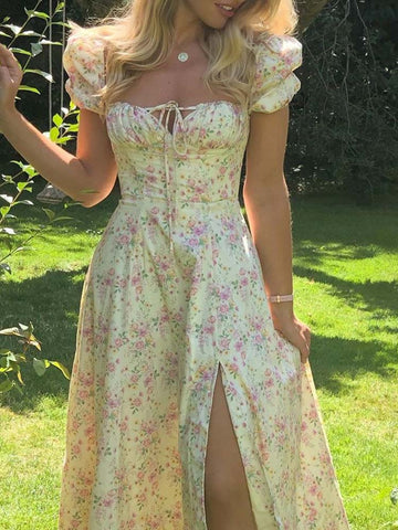 Women Floral Print Long Dress