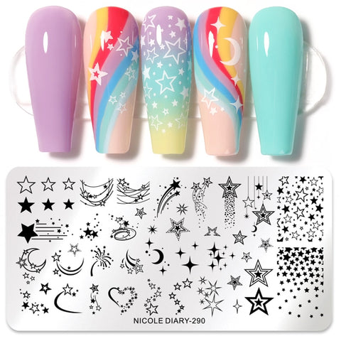 New Stainless Steel Loving Heart Nail Stamp Stencil