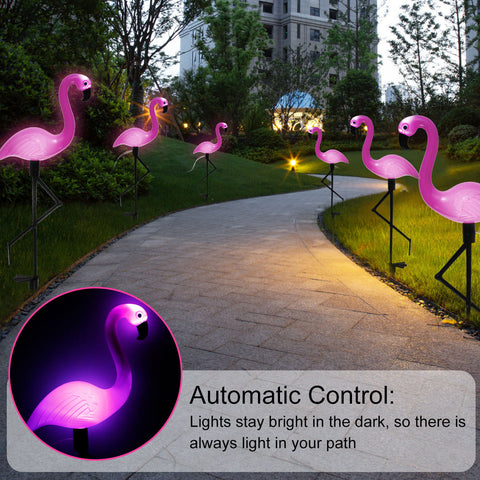 3PCS Flamingo Solar Light Waterproof LED Pink Flamingo