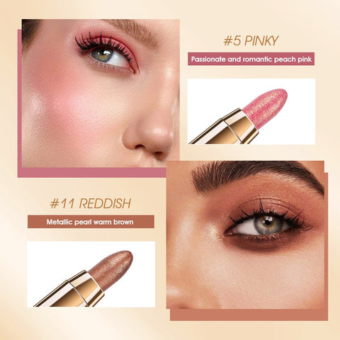 12-Color Eyeshadow Silkworm Blush Brighten Eye Makeup