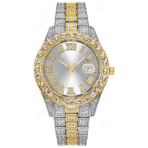 New Gold Wrist Watch Luxury Rhinestone Bracelet