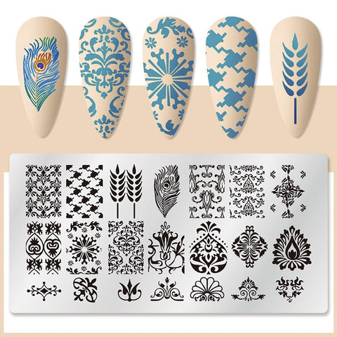 1PC Striped Line Stamping Plates
