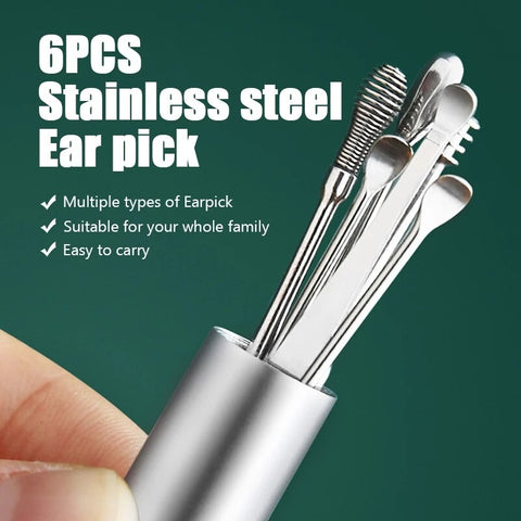 6pcs/set Stainless Steel Ear Picking Tool Set