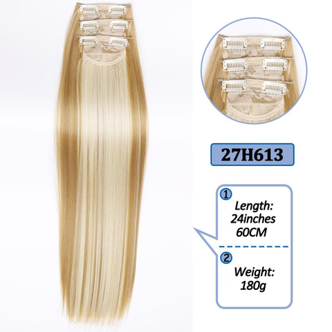 New Long Straight Clip In Hairpiece Hair Extensions