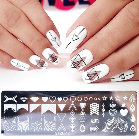 New Nail Stamping Lace Petals