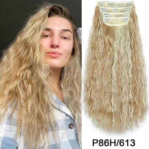 4Pcs/Set 20Inch Synthetic Hair Clip