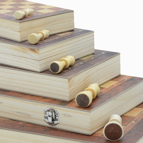 5Size Folding Wooden International Chess Set