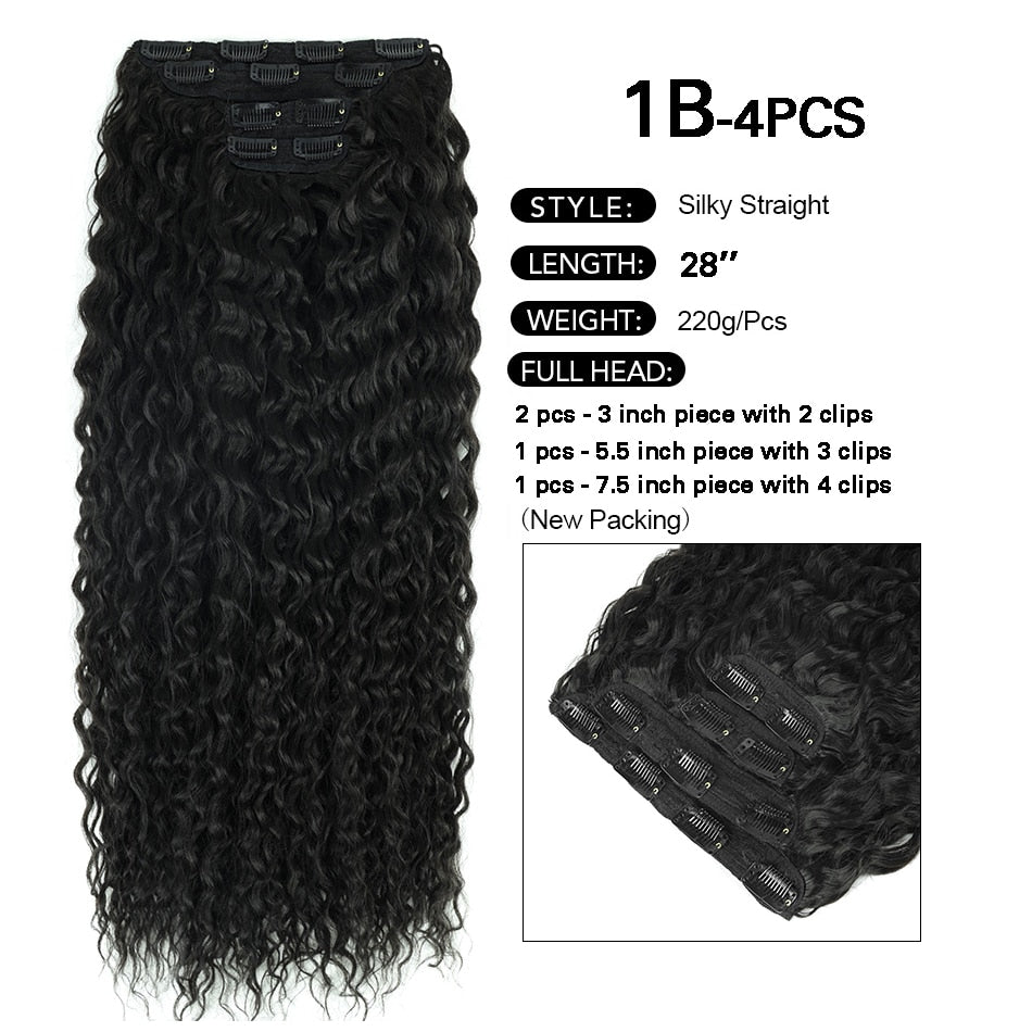 New Synthetic Curly Clip-In Hair Extensions