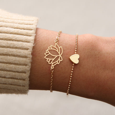 New Trendy Geometric Link Chain Bracelet Set