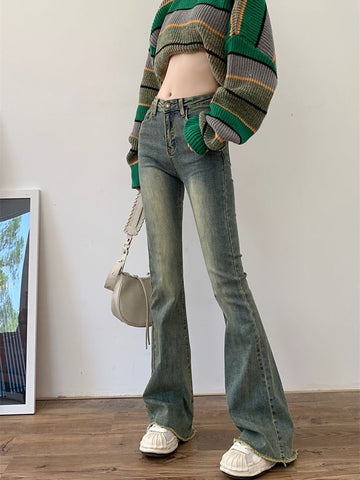 High Waist Aesthetic Y2k Denim Trousers