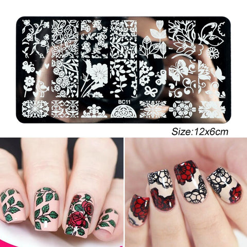 New Lace Flowers Nail Stamping Plates