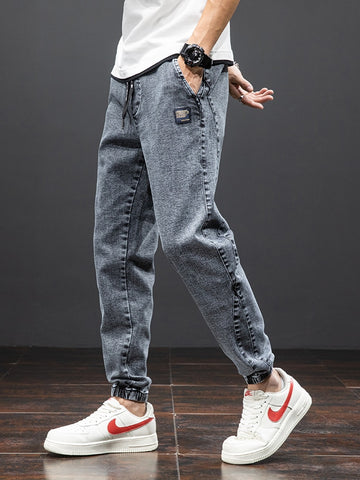 Summer Black Blue Cargo Jeans