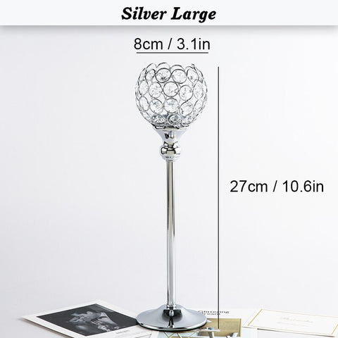 Golden Silver Crystal Wishing Candlestick Table