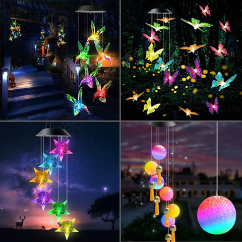 LED Solar Wind Chime Lamp Color changing