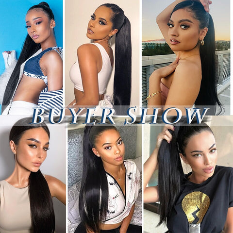 30inch Synthetic Drawstring Ponytail  Clip