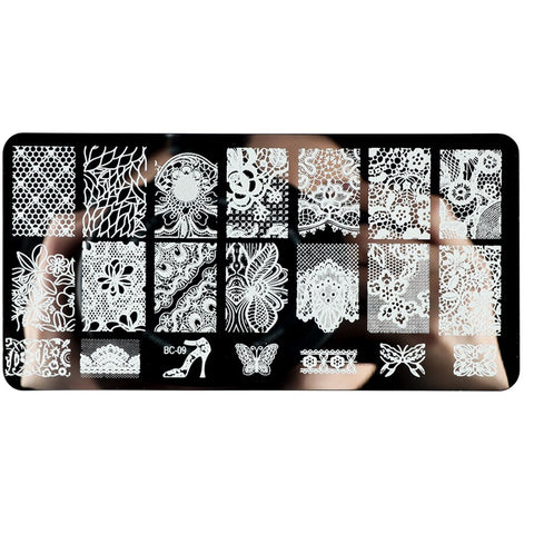 New Nail Stamping Lace Petals