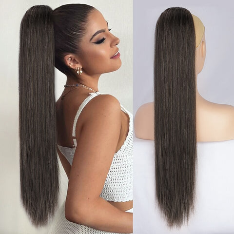 30inch Synthetic Drawstring Ponytail  Clip