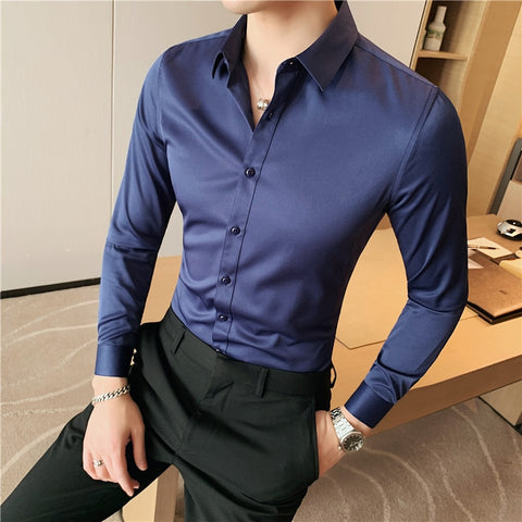 Men Camisas Hombre Long Sleeve Shirts