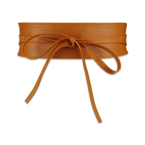 Women Dress Leather Bowknot Wide Belts