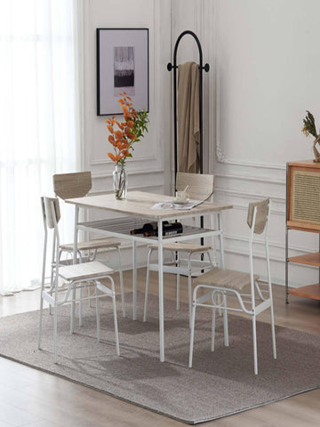 Board Iron Compartment 1 Table 4 Chairs Dining Table and Chair Set
