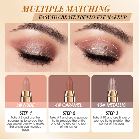 12-Color Eyeshadow Silkworm Blush Brighten Eye Makeup
