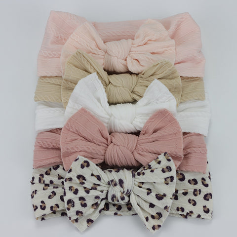 5pcs/Lot Cable Knit Bow Baby Headbands