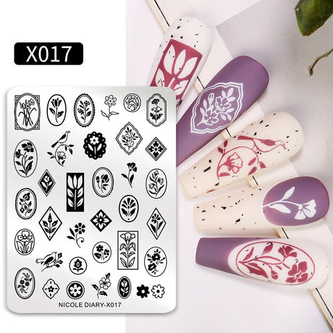 New Flower Leaves Nail Stamping Plates