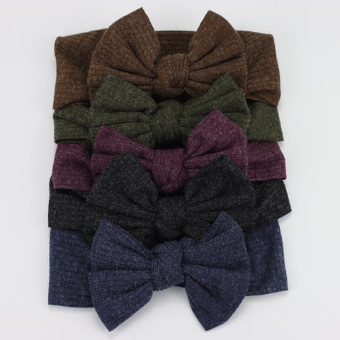 5pcs/Lot Cable Knit Bow Baby Headbands