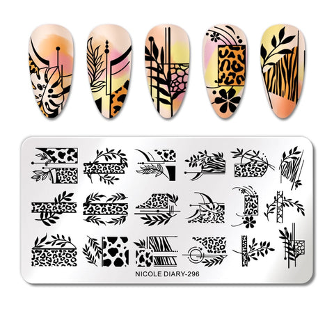 New Flower Stripe Design Stamping Plates