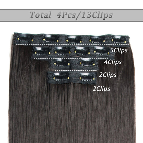 New Long Straight Clip In Hairpiece Hair Extensions