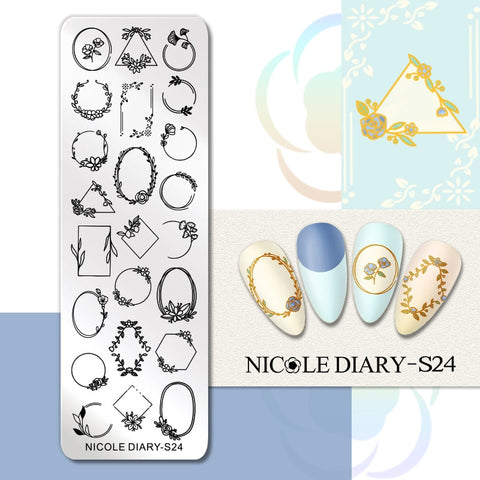 New Flower Stripe Design Stamping Plates
