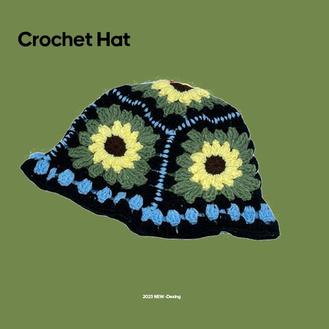 2023 Flower Crochet Bucket Hat
