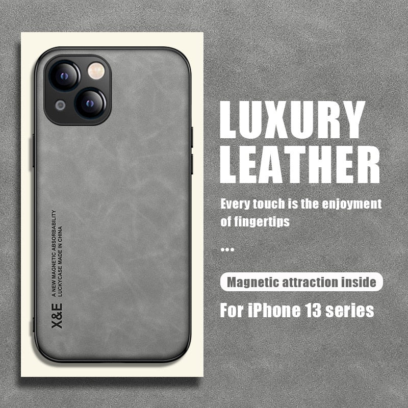 New Magnetic Leather Case