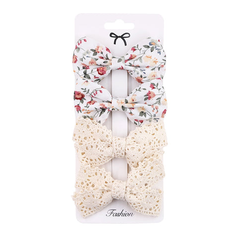 4Pcs/Set Baby Bows Hair Clips