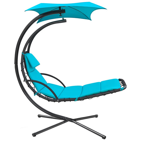 Vineego Outdoor Curved Hanging Chaise Lounge Chair Floating