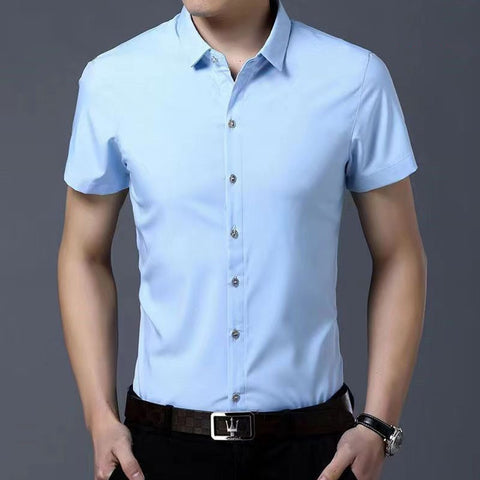Men New Thin Plaid Smooth Shirts