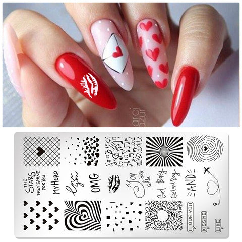 1PC Striped Line Stamping Plates