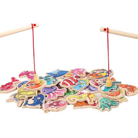 New Montessori Wooden Magnetic Fishing Toys