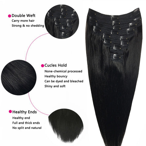 New Clip In Extensions Human Hair