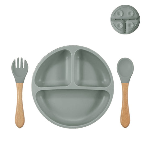 Baby Silicone Plate Spoon Set