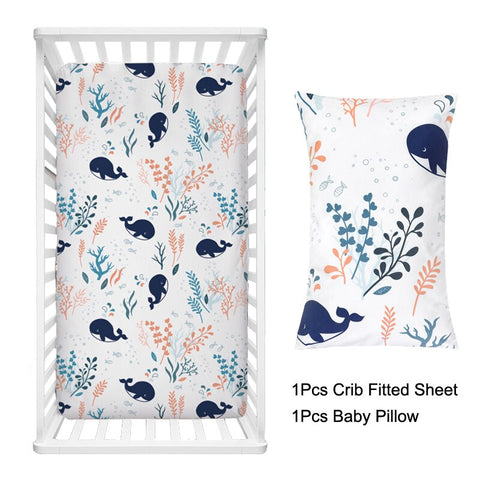 2Pcs Baby Fitted Crib Sheets