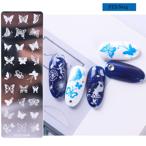 New Nail Stamping Lace Petals